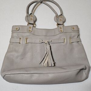 Staccato Elegant Gray Leather Tote Bag